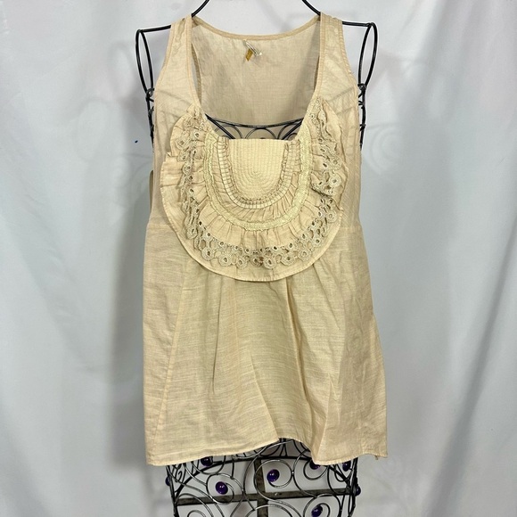 leifsdottir tan linen boho tank size 0 - Picture 1 of 8